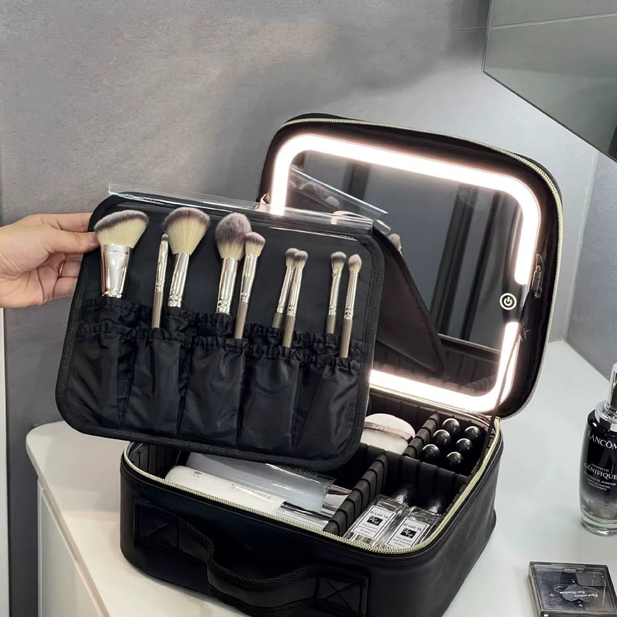Makeup Bag with LED Mirror