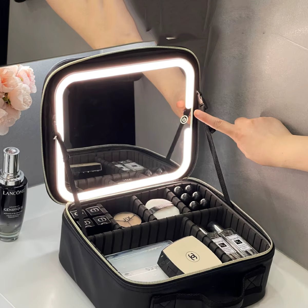 Makeup Bag with LED Mirror