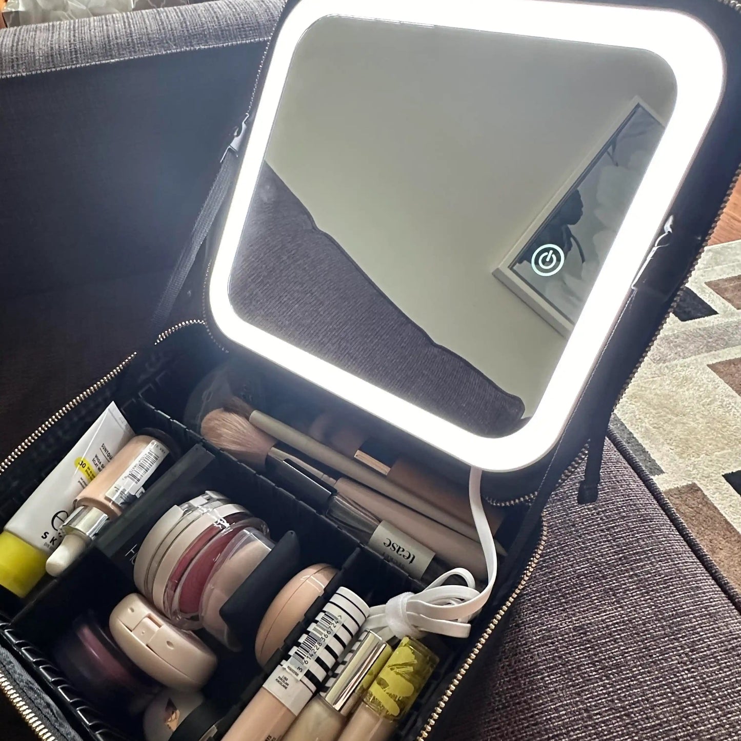 Makeup Bag with LED Mirror